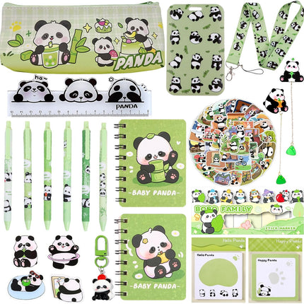 71PCS Panda Office Supplies Set – Kawaii Stationery, Gel Pens, Notebook, Favors