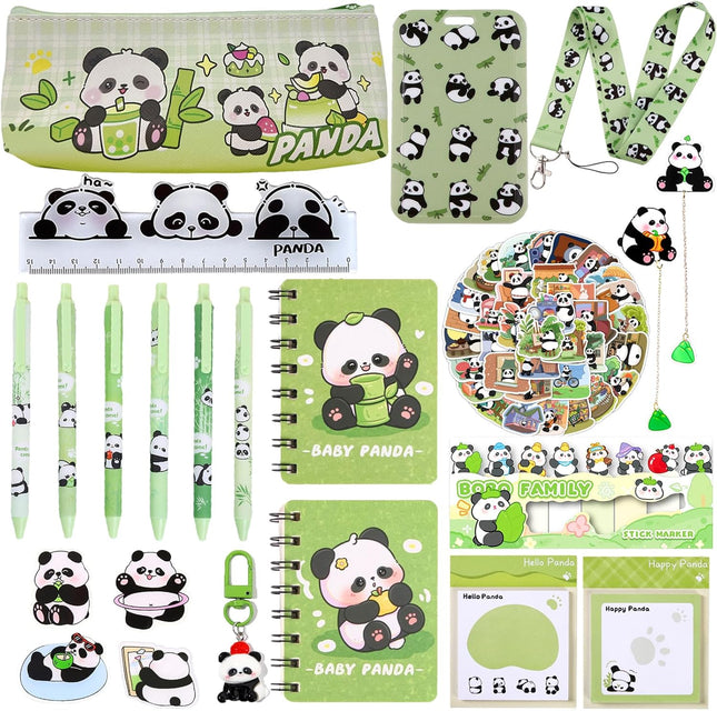 71PCS Panda Office Supplies Set – Kawaii Stationery, Gel Pens, Notebook, Favors