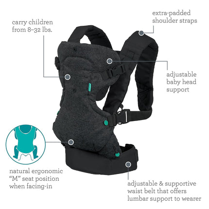 Flip 4-in-1 Convertible Baby Carrier – Adjustable & Ergonomic, Newborn to Toddler