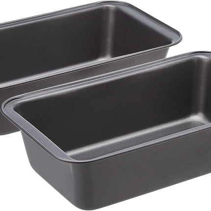 Set of 2 Nonstick Bread Loaf Pans – 9.5x5", Even Heat, Gray for Baking