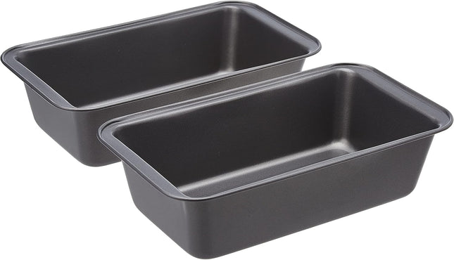 Set of 2 Nonstick Bread Loaf Pans – 9.5x5", Even Heat, Gray for Baking