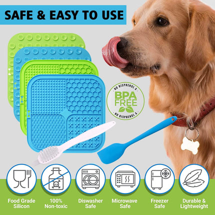 2-Pack Dog Lick Pads – Large Slow Feeder Mat with Suction Cups for Treats & Food
