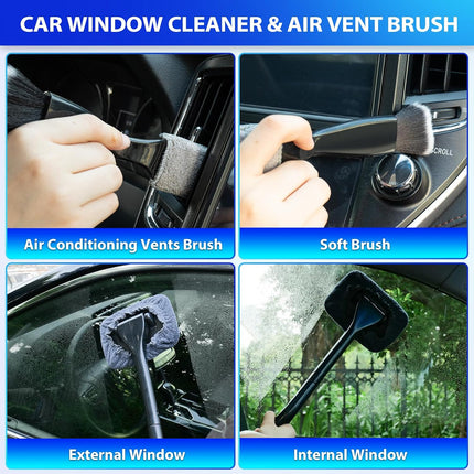 Car Cleaning Kit with 8000Pa Vacuum, 7Pcs Detailing Brushes & Storage Bag, Gray