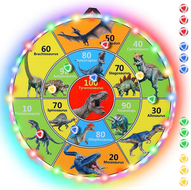 LED Dart Board Kids Game with 12 Sticky Balls Indoor Outdoor Party Toy