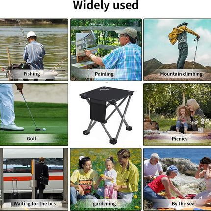 2 Pack Portable Folding Camping Stool, Lightweight Compact Seat with Carry Bag