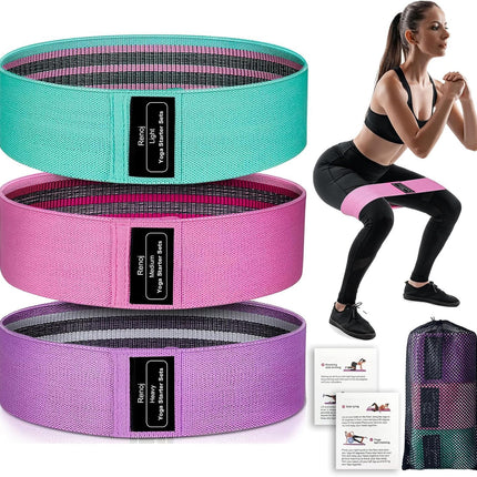 Professional Fabric Resistance Bands Set 3 Pack for Booty Legs Home Gym Workout