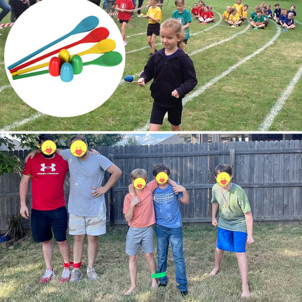 Outdoor Party Games Set with Sack Race, Egg Relay & 3 Legged Bands