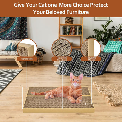 2-Pack Cat Scratch Pad – Double-Sided Cardboard Scratcher for Indoor Cats