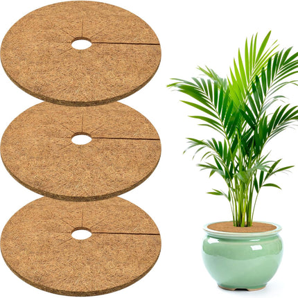 3 Pack 11.8 Inch Coconut Coir Mulch Rings Natural Tree Protector Mats for Indoor Outdoor Plants