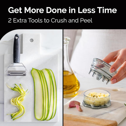 Cheese Grater & Garlic Crusher with 3 Stainless Steel Blades – Kitchen Tool