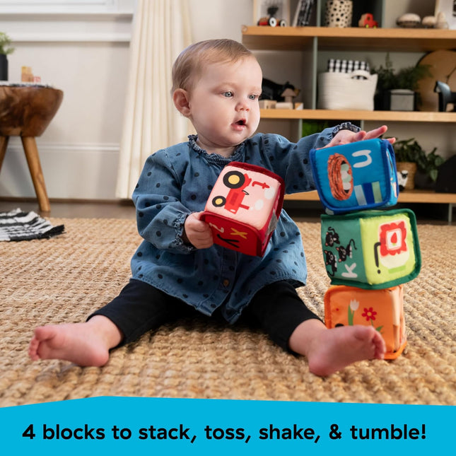 Baby Einstein Alpha Stacks Learning Blocks – Soft ABC Stacking Toy, 3+ Months