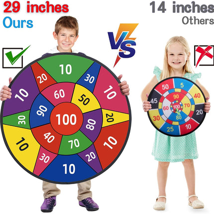 29-Inch Sticky Dart Board Game for Kids with 12 Sticky Balls, 6 Darts and Storage Bag