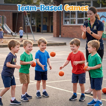 6PCS 5in Mini Basketballs with Pump, Indoor Outdoor Play Balls for Kids, Orange