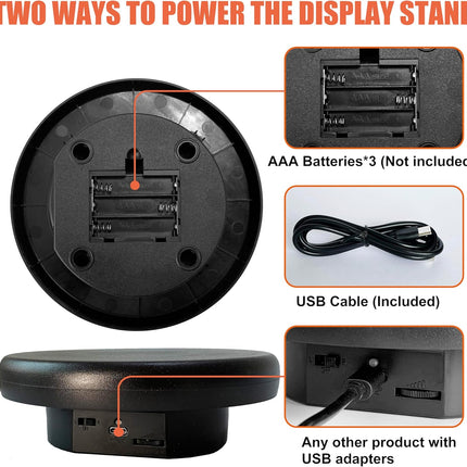 Electronic 360° Display Turntable – 6.3" Photography Stand, Black