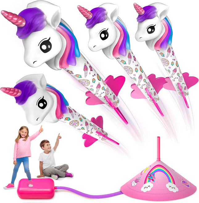 Unicorn Rocket Launcher for Kids – Outdoor Toy Gift for Girls Ages 2–8