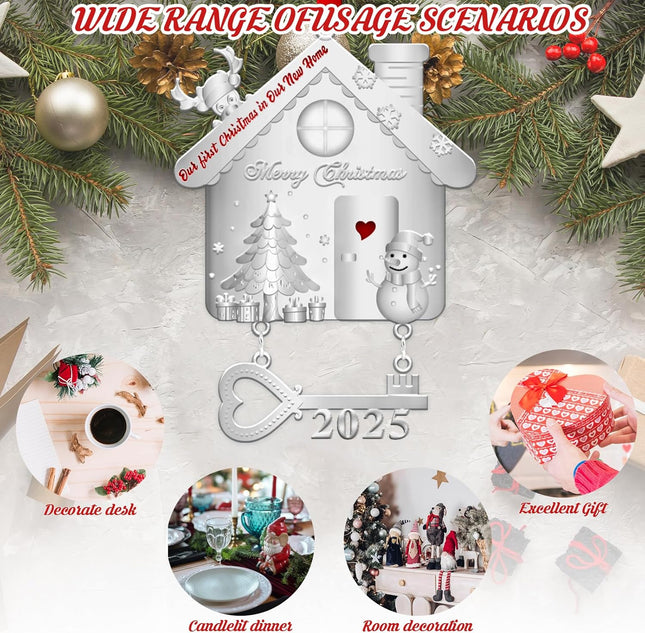 New Home Ornament with Key – Keepsake Gift for Women, Couples & Homeowners