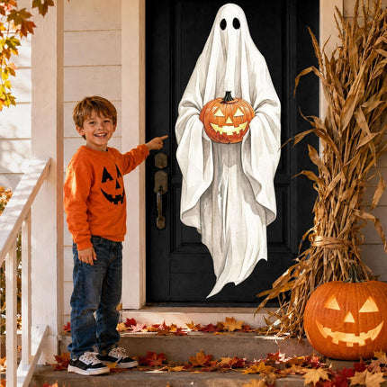 3-Sheet Extra Large Halloween Ghost Wall Stickers, Vintage White Floating Ghost Decals