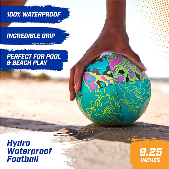 Hydro Waterproof Football 9.25 Inch Pool Beach Outdoor Game for Kids & Adults