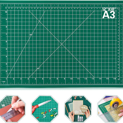 Self-Healing Cutting Mat 12x18" – Double-Sided 5-Ply for Sewing & Crafts