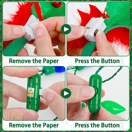 2 Pack Christmas Light-Up Headbands & Necklaces – Holiday Party Accessories