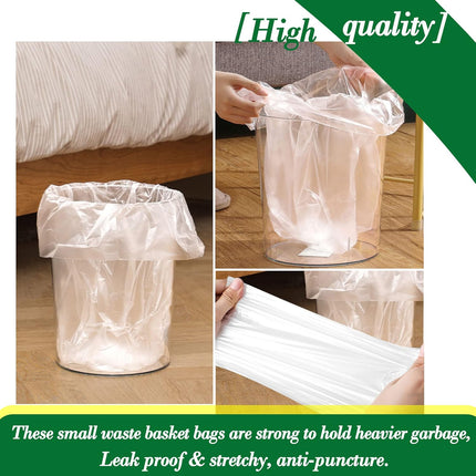 2 Gallon Clear Trash Bags – 120 Count, Strong Mini Bin Liners, Unscented