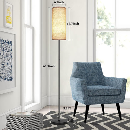 Modern Floor Lamp with Lampshade Minimalist Standing Light Foot Switch for Living