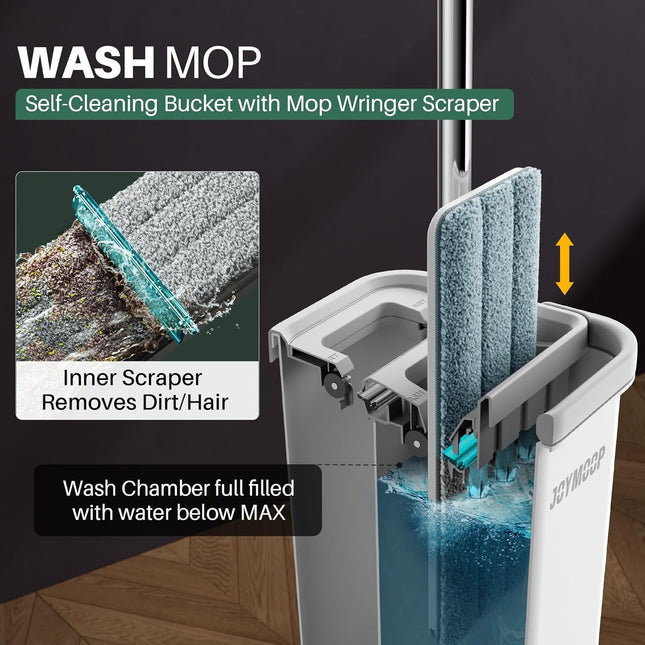 Mop and Bucket with Wringer Set – Wet & Dry Floor Cleaning System