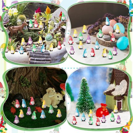25pcs Mini Christmas Gnomes – Tiny Figurines for Garden, Fairy Yard Décor