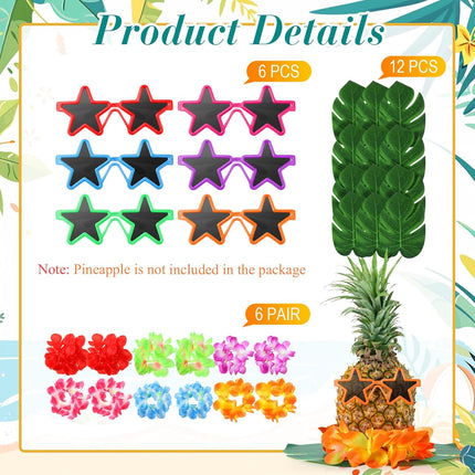 6-Set Christmas Pineapple Table Centerpieces – Tropical Luau Party Decorations