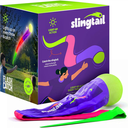 Light Up Slingtail Ball Toy for Kids Teens Outdoor Beach Games and Fun