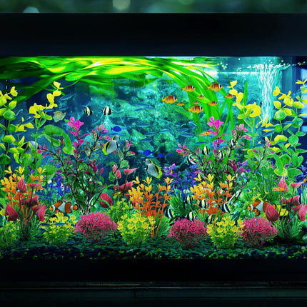 25 Pack Artificial Aquarium Plants Fish Tank Decorations Colorful Plastic Plants Fish Tanks