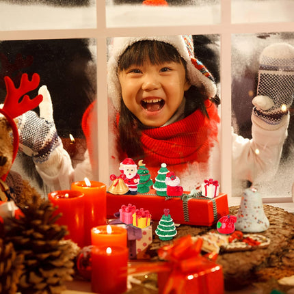 37PCS Miniature Resin Christmas Figurines – Tiny Christmas Trees, Snowman, and Santa Decorations