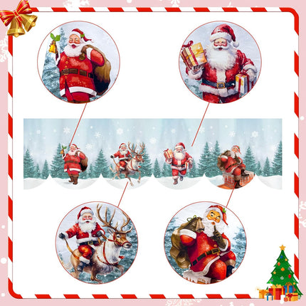 Christmas Mantel Scarf, 79×20 Inch Fireplace Decoration with Santa Claus for Holiday Cheer