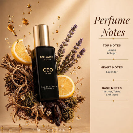 BellaVita Luxury Mini Cologne Set for Men 4 x 20ml Eau de Parfum Travel Gift Set