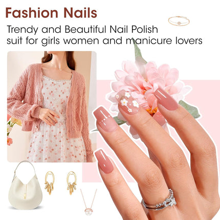 6pc Neutral Nail Polish Set Nude Earth Tones Fall Winter Colors
