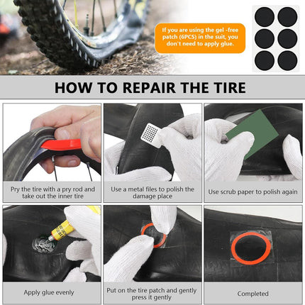 80PCS Bike Tire Repair Kit, Self-Adhesive Patches with Storage Box & Valve Converter