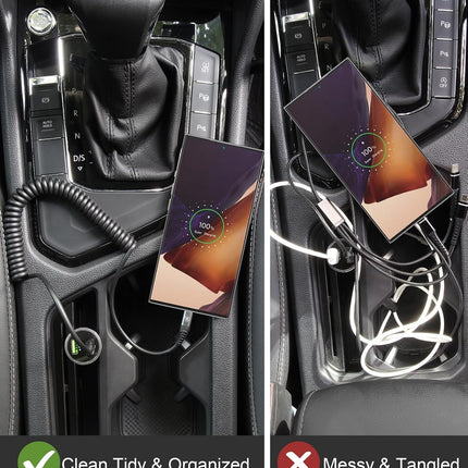 2-Pack 3ft Coiled USB A to USB-C Fast Charging Cable for iPhone & Samsung