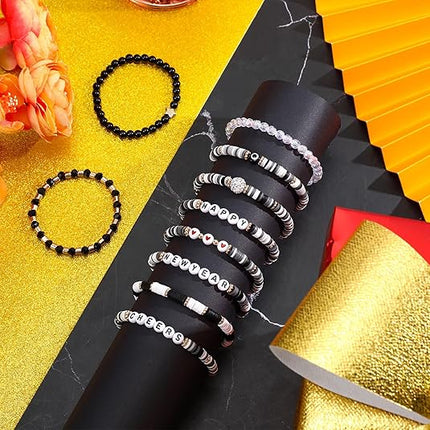 10 PCS Happy New Year Beaded Stretch Bracelets Bulk Friendship Jewelry