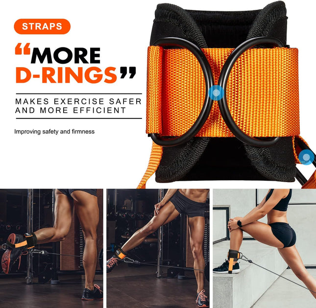 Cable Machine Ankle Straps – Padded for Glutes, Hip Abductors & Leg Training
