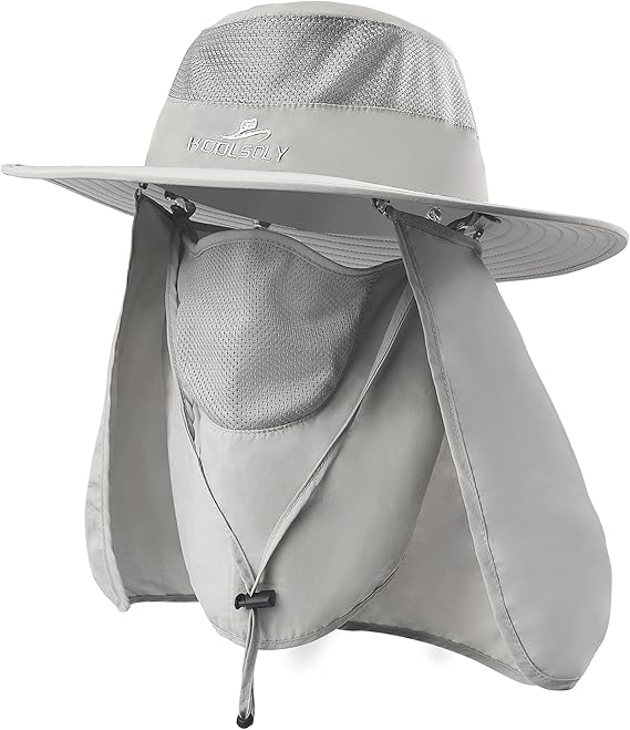 Outdoor Fishing Hat with Neck Flap UV Protection Sun Cap for Adults