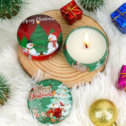 2PCS Christmas Scented Candles – 2.5oz Aromatherapy Gift Set for Women