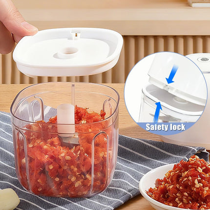 350ml Electric Garlic Chopper USB Rechargeable Mini Food Processor with 6 Blades