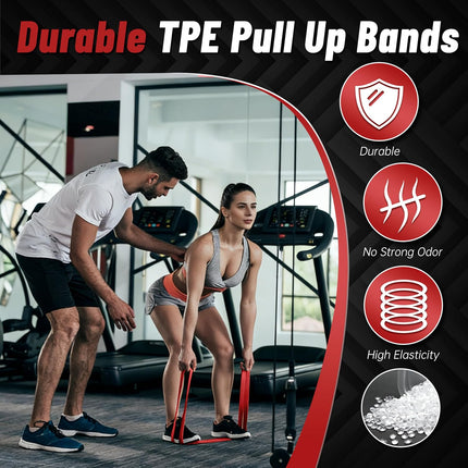 4-Level Resistance Bands, 5-85 Lbs Pull Up Assistance Bands for Full-Body Fitness