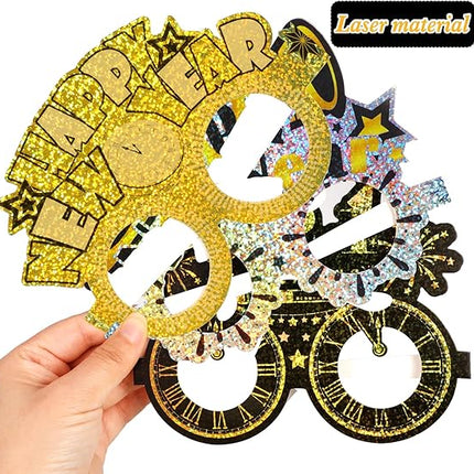 24 Pack Happy New Year 2026 Eyeglasses Glitter NYE Party Photo Props