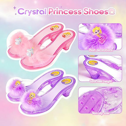 Princess Dress Up Clothes with Shoes – Mermaid & Unicorn Costume Set for Girls 3–6