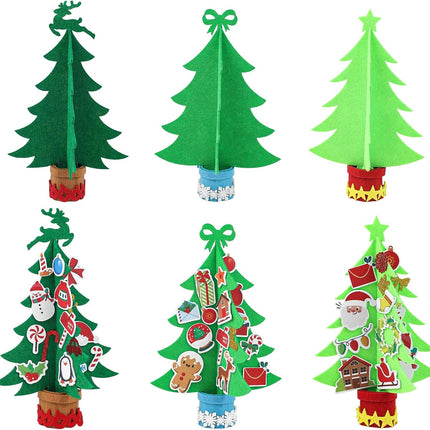 6-Piece Felt Christmas Tree Set – DIY 3D Foam Holiday Craft Kits for Kids