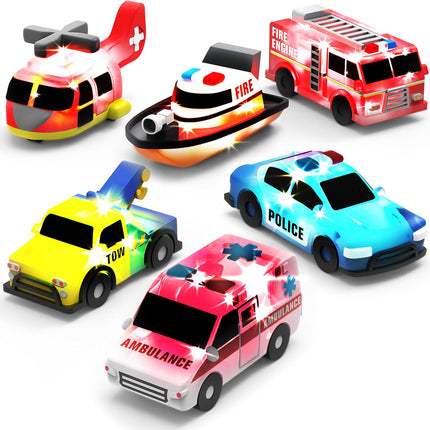 6 Pack Light Up Bath Toys Water Activated Flashing Color Change Cars