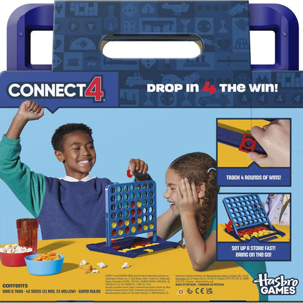 Hasbro Connect 4 Game 2025 Edition with Storage Case and Score Tracker