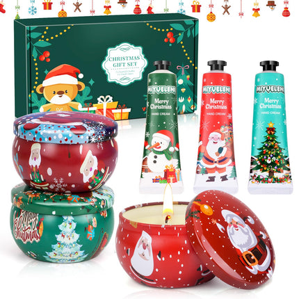 Christmas Gifts for Women – Scented Candles & Hand Cream Lotion Set, Perfect Birthday Gift Basket