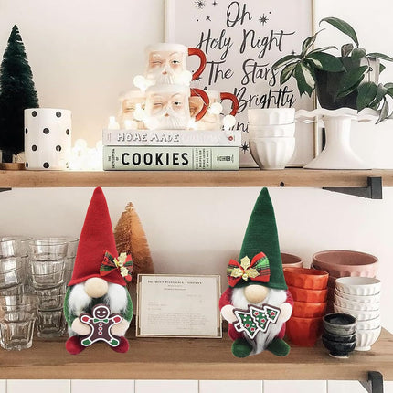 Christmas Gnomes Plush – Handmade Red Swedish Tomte with Gingerbread Decoration